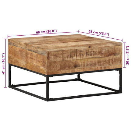 Soffbord 68x68x41 cm grovt mangoträ