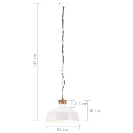 Hänglampa industriell 58 cm vit E27