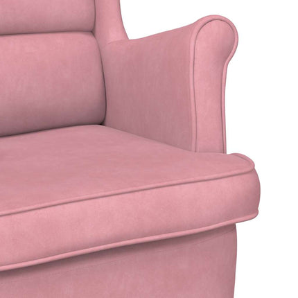 Fåtölj rosa sammet