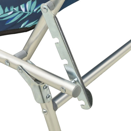 Hopfällbar solsäng med tak bladmönster aluminium