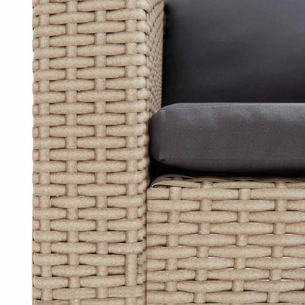 Trädgårdsfåtölj med dynor konstrotting beige