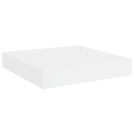 Svävande vägghylla vit högglans 23x23,5x3,8 cm MDF