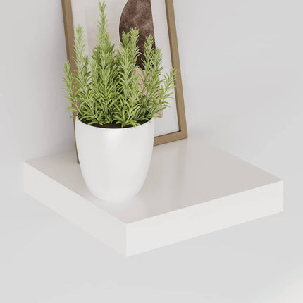Svävande vägghylla vit högglans 23x23,5x3,8 cm MDF