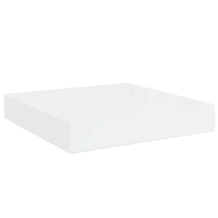 Svävande vägghyllor 2 st vit högglans 23x23,5x3,8 cm MDF