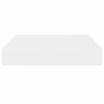Svävande vägghyllor 2 st vit högglans 23x23,5x3,8 cm MDF