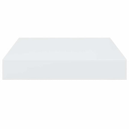Svävande vägghyllor 2 st vit högglans 23x23,5x3,8 cm MDF