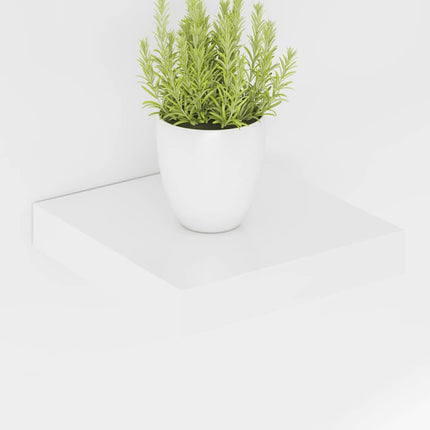 Svävande vägghyllor 4 st vit högglans 23x23,5x3,8 cm MDF