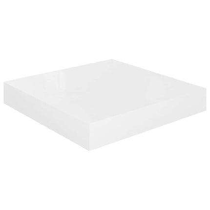 Svävande vägghyllor 4 st vit högglans 23x23,5x3,8 cm MDF