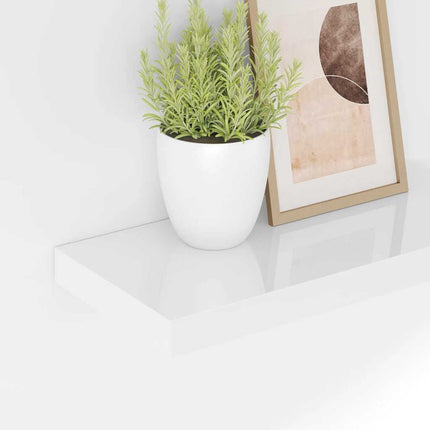 Svävande vägghylla vit högglans 40x23x3,8 cm MDF