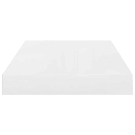 Svävande vägghylla vit högglans 40x23x3,8 cm MDF