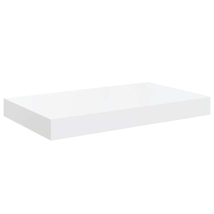 Svävande vägghyllor 2 st vit högglans 40x23x3,8 cm MDF