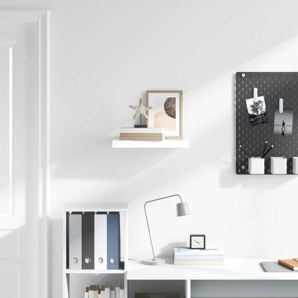 Svävande vägghylla vit högglans 50x23x3,8 cm MDF