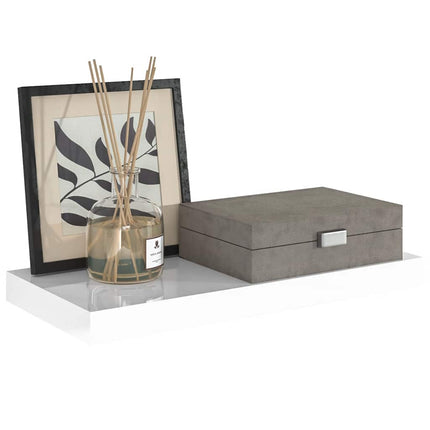Svävande vägghylla vit högglans 50x23x3,8 cm MDF