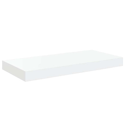 Svävande vägghyllor 2 st vit högglans 50x23x3,8 cm MDF
