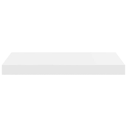 Svävande vägghyllor 2 st vit högglans 50x23x3,8 cm MDF