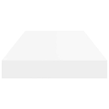 Svävande vägghyllor 2 st vit högglans 50x23x3,8 cm MDF