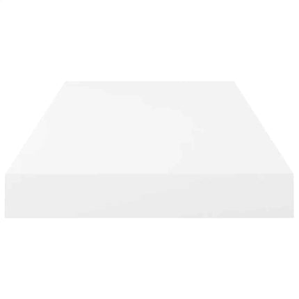 Svävande vägghyllor 4 st vit högglans 50x23x3,8 cm MDF