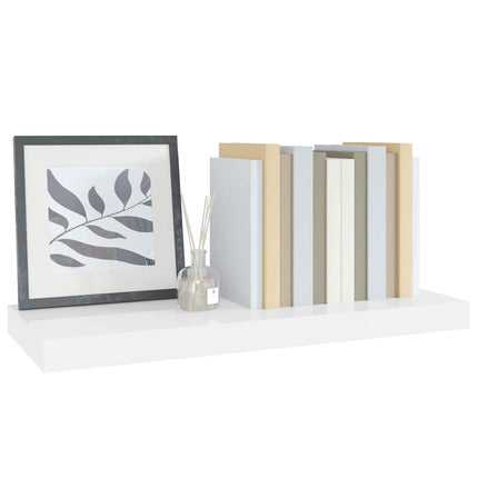 Svävande vägghylla vit högglans 60x23,5x3,8 cm MDF