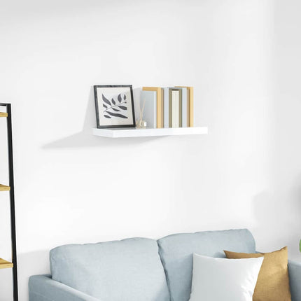Svävande vägghylla vit högglans 60x23,5x3,8 cm MDF