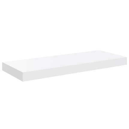 Svävande vägghyllor 2 st vit högglans 60x23,5x3,8 cm MDF