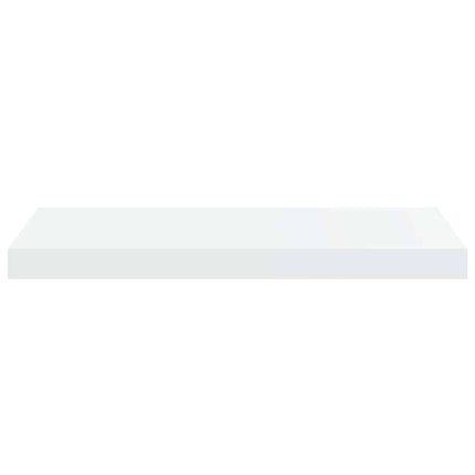 Svävande vägghyllor 2 st vit högglans 60x23,5x3,8 cm MDF