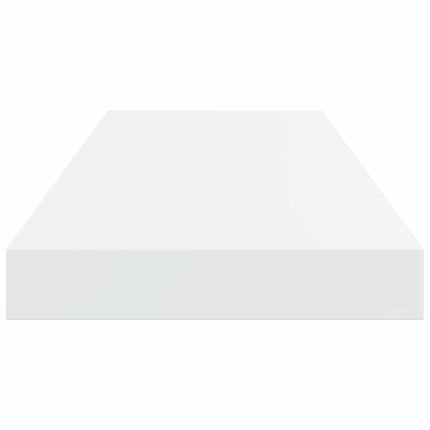Svävande vägghyllor 2 st vit högglans 60x23,5x3,8 cm MDF