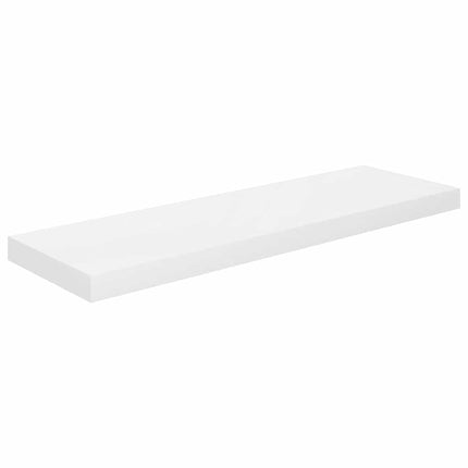 Svävande vägghylla vit högglans 80x23,5x3,8 cm MDF