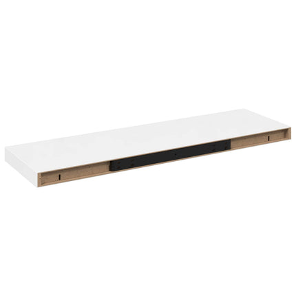 Svävande vägghylla vit högglans 80x23,5x3,8 cm MDF