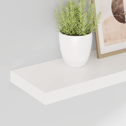 Svävande vägghyllor 2 st vit högglans 80x23,5x3,8 cm MDF