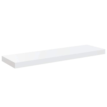 Svävande vägghyllor 2 st vit högglans 80x23,5x3,8 cm MDF