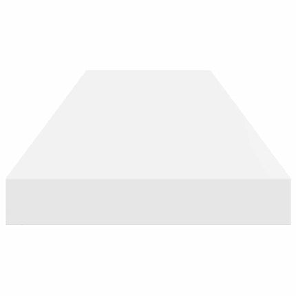 Svävande vägghyllor 2 st vit högglans 80x23,5x3,8 cm MDF