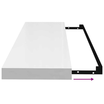 Svävande vägghyllor 4 st vit högglans 80x23,5x3,8 cm MDF