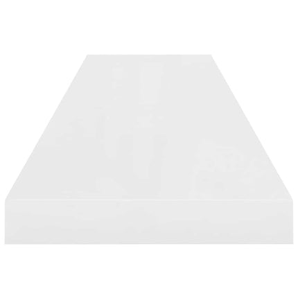Svävande vägghylla vit högglans 90x23,5x3,8 cm MDF