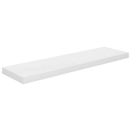 Svävande vägghyllor 4 st vit högglans 90x23,5x3,8 cm MDF