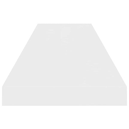 Svävande vägghyllor 4 st vit högglans 90x23,5x3,8 cm MDF