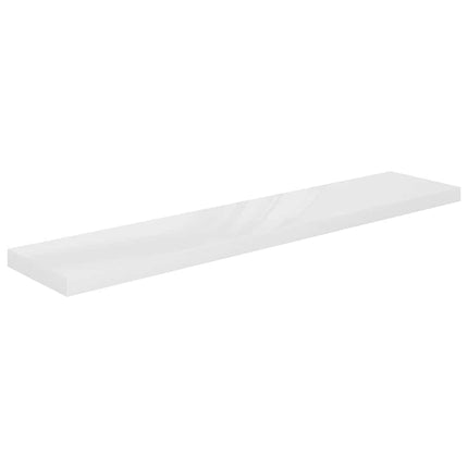Svävande vägghyllor 2 st vit högglans 120x23,5x3,8 cm MDF