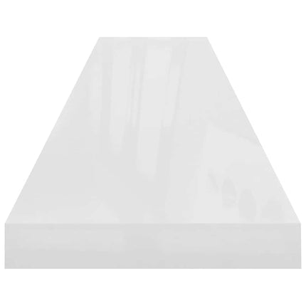 Svävande vägghyllor 4 st vit högglans 120x23,5x3,8 cm MDF