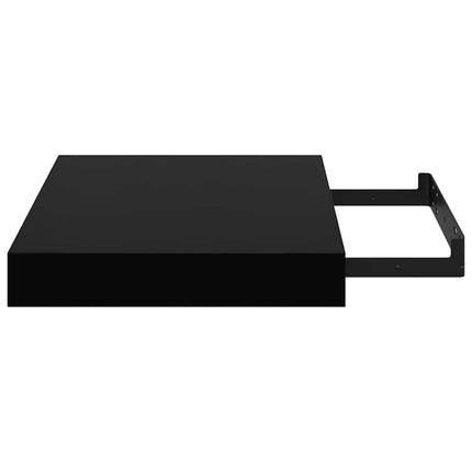 Svävande vägghyllor 2 st svart högglans 23x23,5x3,8 cm MDF