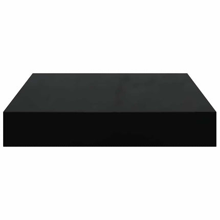 Svävande vägghyllor 4 st svart högglans 23x23,5x3,8 cm MDF