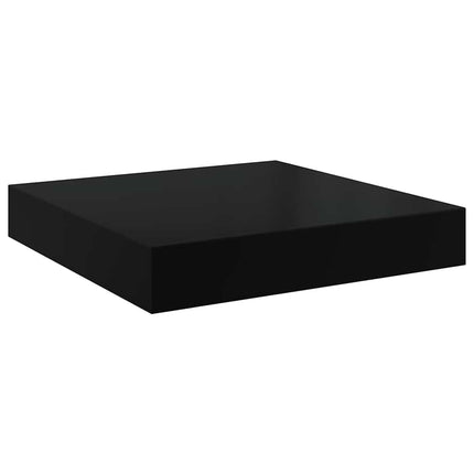 Svävande vägghyllor 4 st svart högglans 23x23,5x3,8 cm MDF