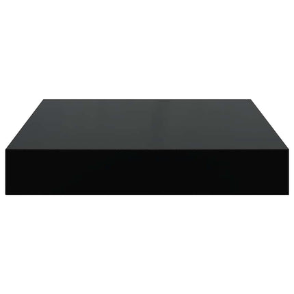 Svävande vägghyllor 4 st svart högglans 23x23,5x3,8 cm MDF