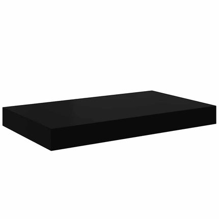 Svävande vägghylla svart högglans 40x23x3,8 cm MDF