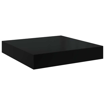 Svävande vägghyllor 2 st svart högglans 40x23x3,8 cm MDF