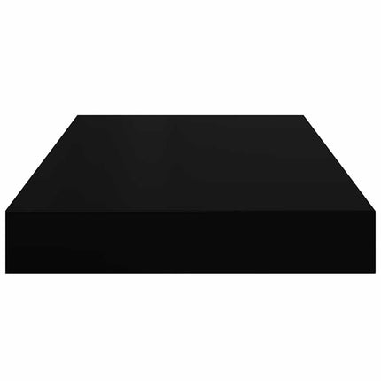 Svävande vägghyllor 2 st svart högglans 40x23x3,8 cm MDF