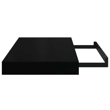 Svävande vägghyllor 2 st svart högglans 40x23x3,8 cm MDF