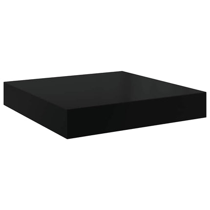 Svävande vägghyllor 4 st svart högglans 40x23x3,8 cm MDF