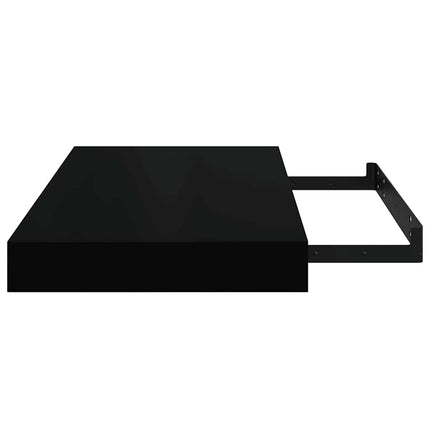 Svävande vägghyllor 4 st svart högglans 40x23x3,8 cm MDF
