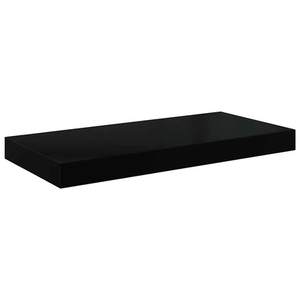 Svävande vägghylla svart högglans 50x23x3,8 cm MDF