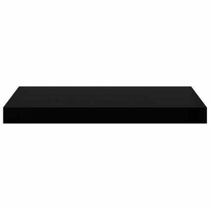 Svävande vägghyllor 2 st svart högglans 50x23x3,8 cm MDF