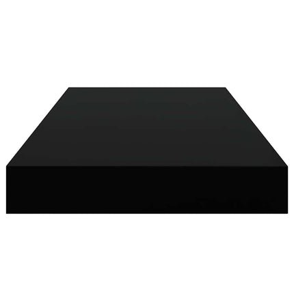 Svävande vägghyllor 4 st svart högglans 50x23x3,8 cm MDF